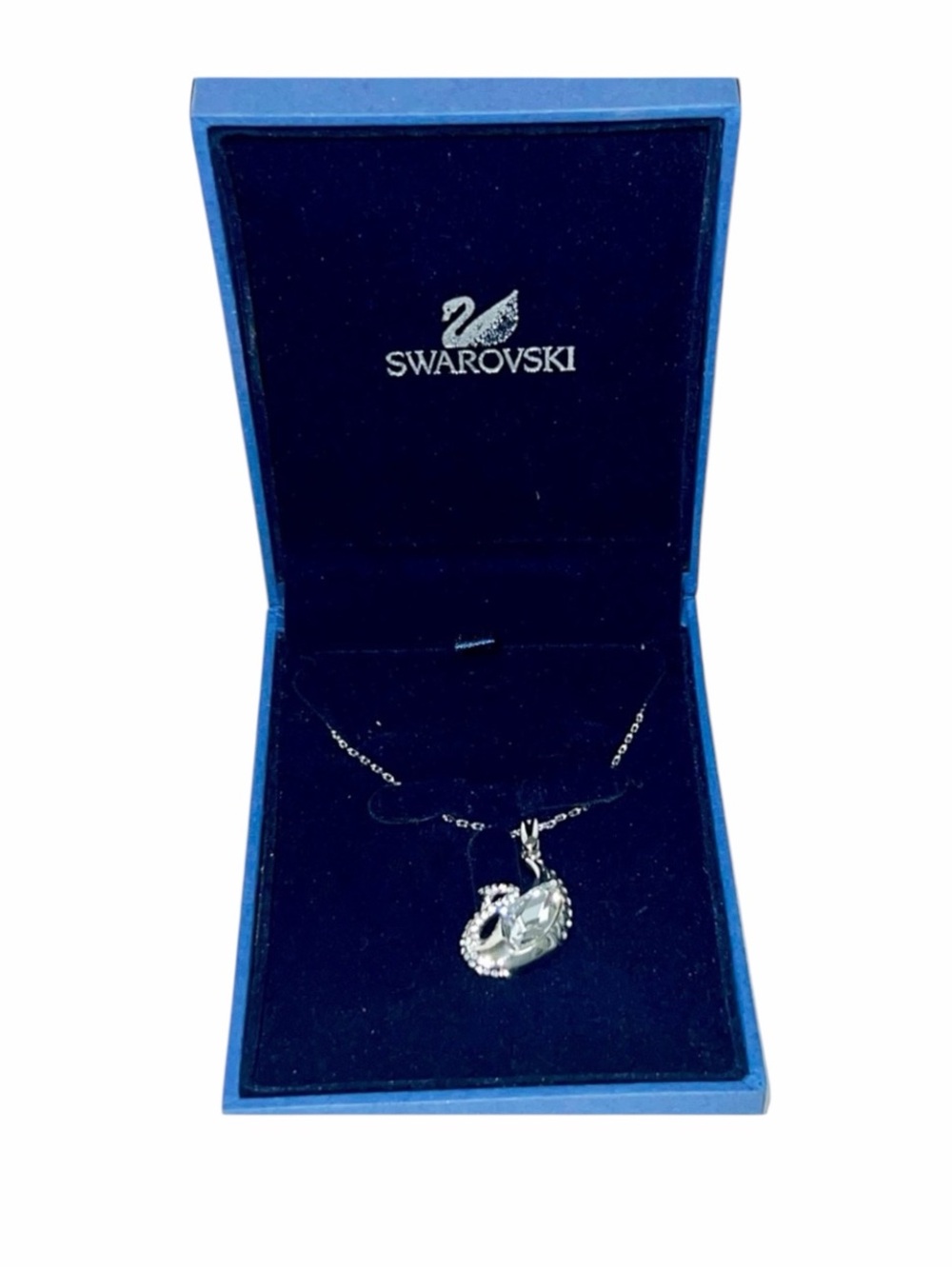 New in a Box Swarovski silver Swan Crystal Pendant Necklace
